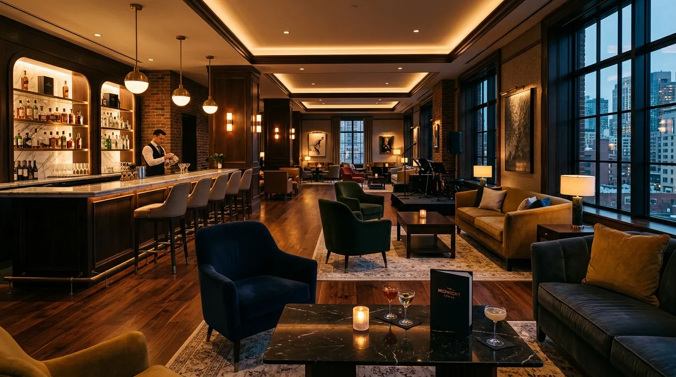 Lounge belső tér rendezvény előtt
