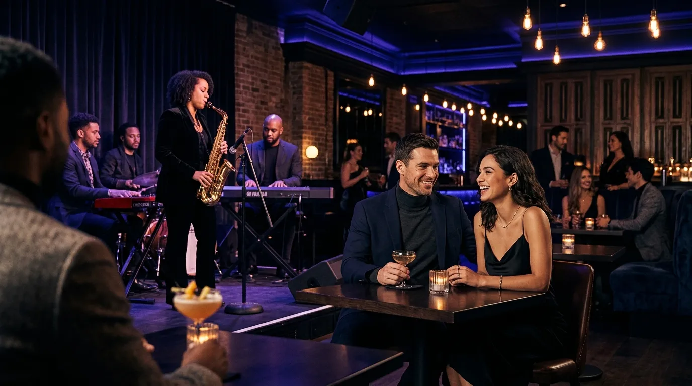Éjszakai lounge élő előadással